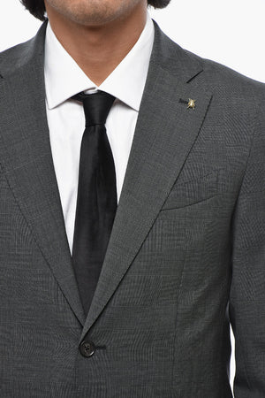CC COLLECTION Zweiknopf-Anzug aus reiner Schurwolle mit 'District'-Muster