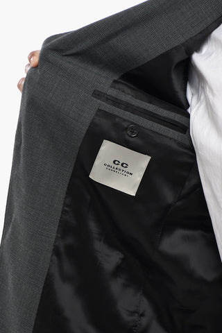 CC COLLECTION Zweiknopf-Anzug aus reiner Schurwolle mit 'District'-Muster