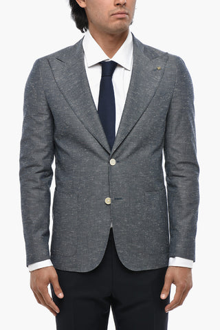 CC COLLECTION Teilgefütterter Blazer aus Baumwollmischung mit spitzem Revers