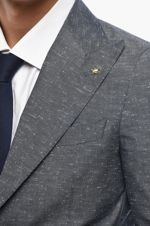 CC COLLECTION Teilgefütterter Blazer aus Baumwollmischung mit spitzem Revers