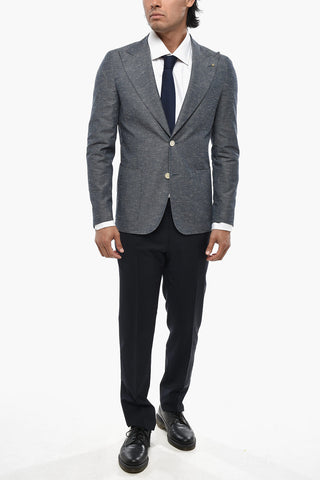 CC COLLECTION Teilgefütterter Blazer aus Baumwollmischung mit spitzem Revers