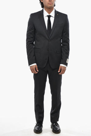 CC COLLECTION Two-Button Virgin Wool Suit with Classic Lapel and Double Side Vents