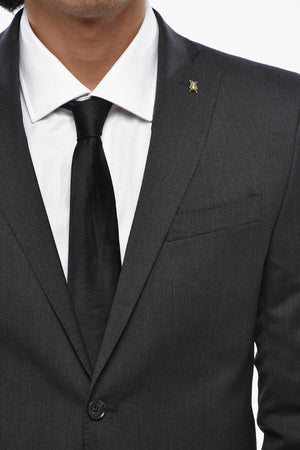 CC COLLECTION Two-Button Virgin Wool Suit with Classic Lapel and Double Side Vents
