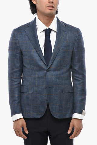 Teilgefütterter Blazer GATE mit Windowpane-Muster