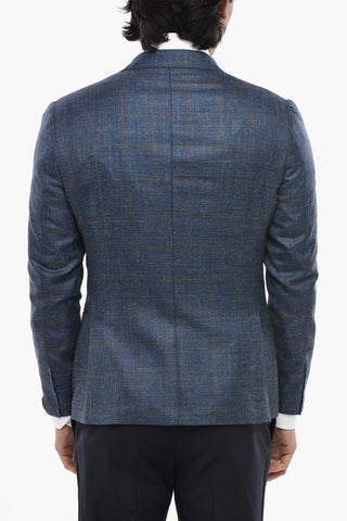 Teilgefütterter Blazer GATE mit Windowpane-Muster