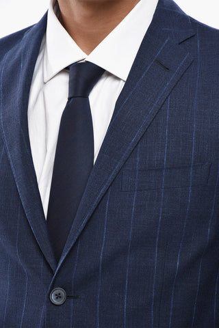 Halbgefütterter Blazer in Wollmischung mit Nadelstreifen