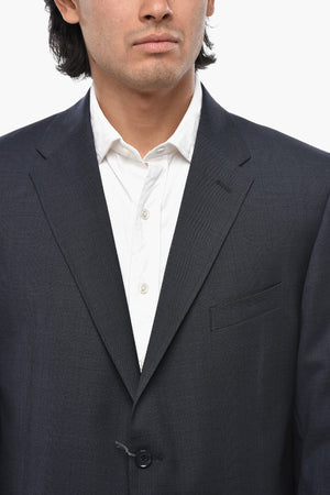 2-Button Virgin Wool Suit with Flap Pockets