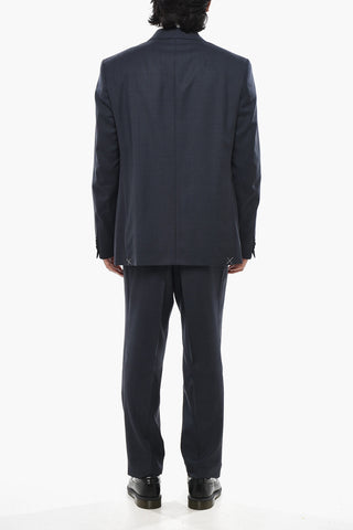 2-Button Virgin Wool Suit with Flap Pockets