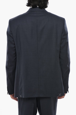 2-Button Virgin Wool Suit with Flap Pockets