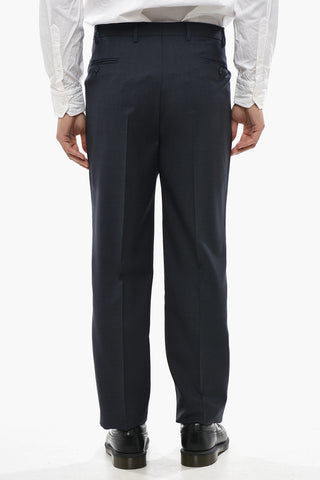 2-Button Virgin Wool Suit with Flap Pockets