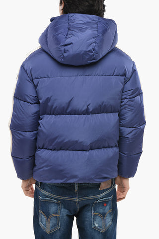 Gesteppte Nylon-Steppjacke mit abnehmbarer Kapuze