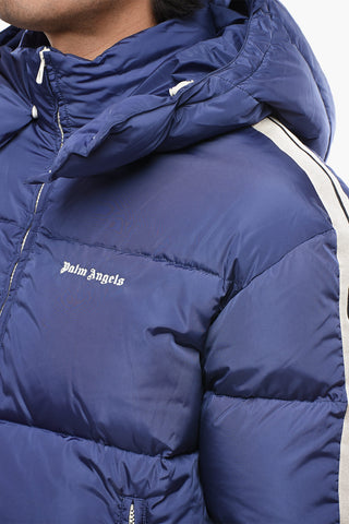 Gesteppte Nylon-Steppjacke mit abnehmbarer Kapuze