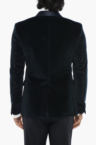 CODE Velour Blazer with Satin Shawl Lapel