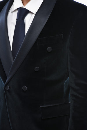 CODE Velour Blazer with Satin Shawl Lapel