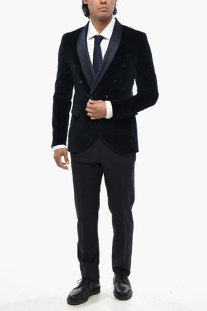 CODE Velour Blazer with Satin Shawl Lapel