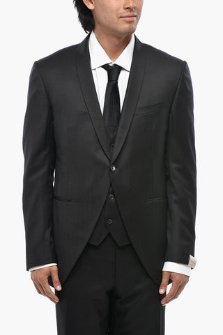 Giacca CERIM.ACADEMY in Lana Vergine con Collo Sciallato e Gilet