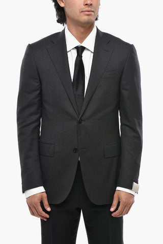 Blazer 2 Bottoni in Lana Vergine con Rever Classico