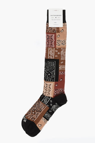 Long Cotton-Blend Socks With Bandana Pattern
