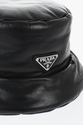 Padded Leather Bucket Hat