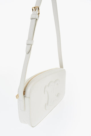Schultertasche aus Leder mit geprägtem Logo