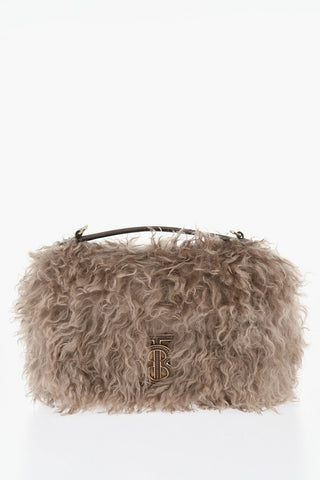 Shearling-Tasche mit Kette
