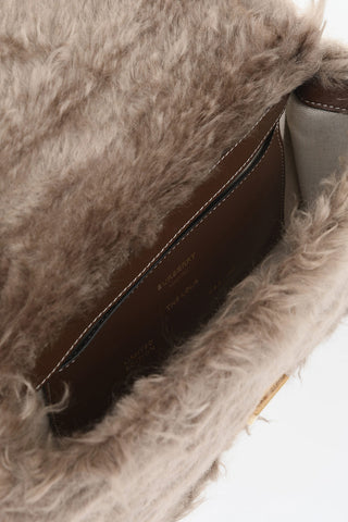 Shearling-Tasche mit Kette