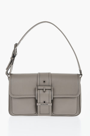 Borsa a Spalla in Pelle con Fibbia Frontale