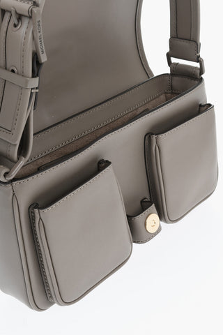 Schultertasche Aus Leder Mit Frontschnalle