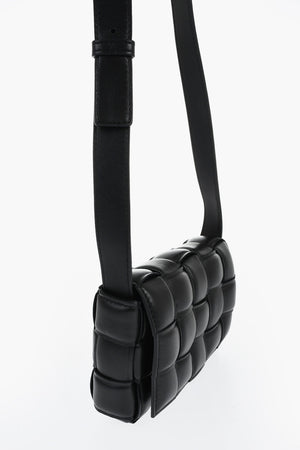 Woven Leather Shoulder Bag with Iconic Buckle