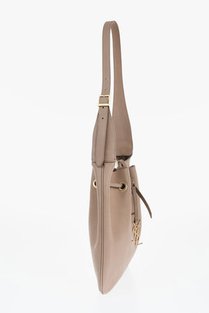 Borsa a Spalla in Pelle con Coulisse e Charm Logato