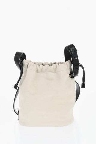Leather Bucket Bag with Printed Logo