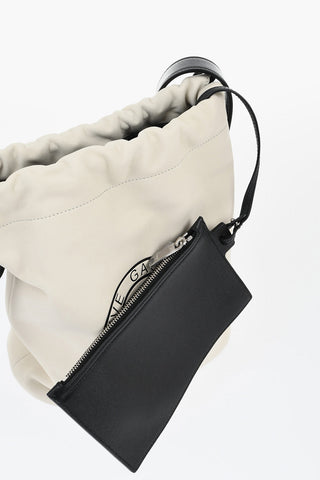 Leather Bucket Bag with Printed Logo