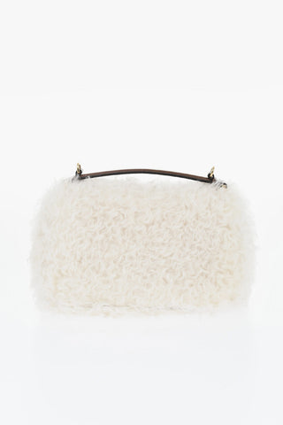 Shearling-Tasche mit Kette
