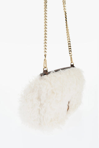 Shearling-Tasche mit Kette