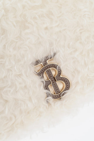 Shearling-Tasche mit Kette