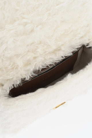 Shearling-Tasche mit Kette