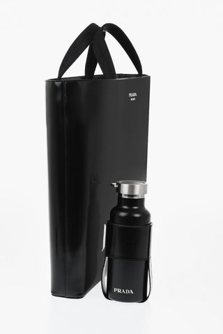 Tote Bag aus gebürstetem Leder mit passender Trinkflasche