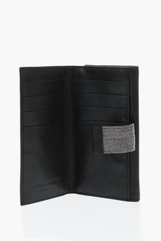 Leather Wallets With Jewel Closure
