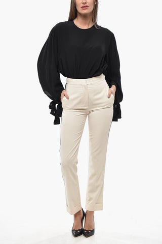 Seidenhose Mit Kontrastierenden Seitenstreifen