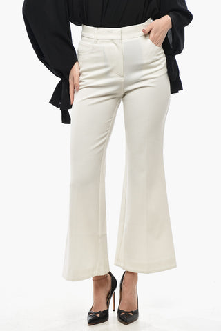 Wool-Blend 5-Pocket Pants with Bootcut Hem