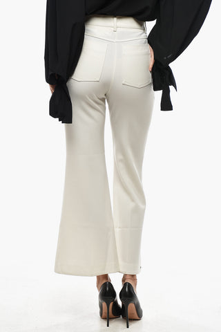Wool-Blend 5-Pocket Pants with Bootcut Hem
