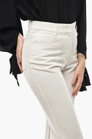Wool-Blend 5-Pocket Pants with Bootcut Hem