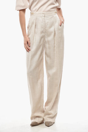 Pantaloni in Misto Lino KATLYN ad 1 Pince