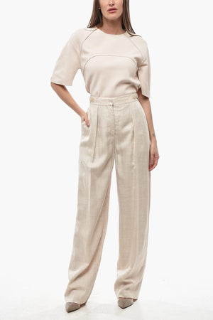 Pantaloni in Misto Lino KATLYN ad 1 Pince