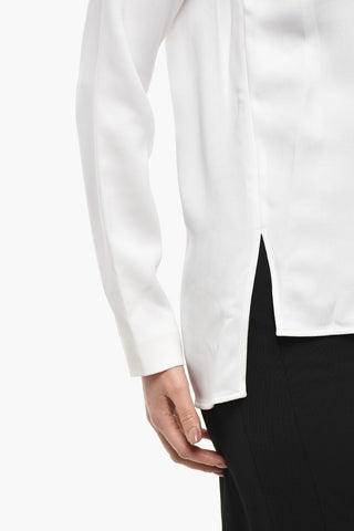 Chiffonbluse mit Halbreißverschluss