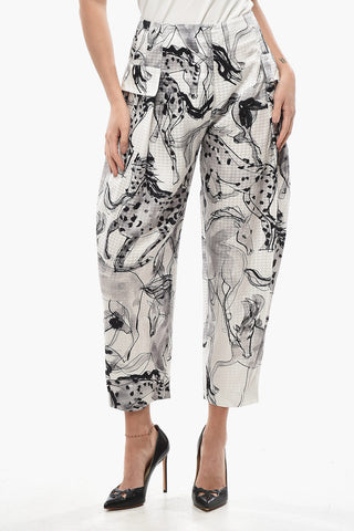 Pantaloni Cropped Fit ROSALINDA in Seta Fantasia