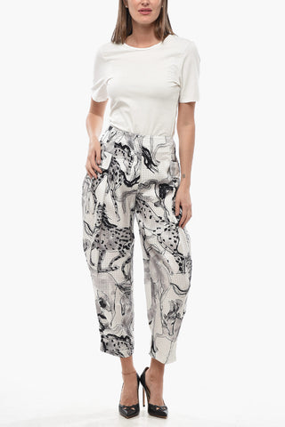Pantaloni Cropped Fit ROSALINDA in Seta Fantasia