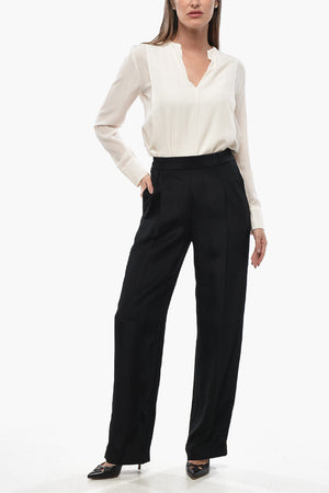 Silk-Blend Trousers CICELY with Elastic Waistband