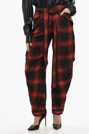 Seidenhose BISSIE mit Karo-Muster