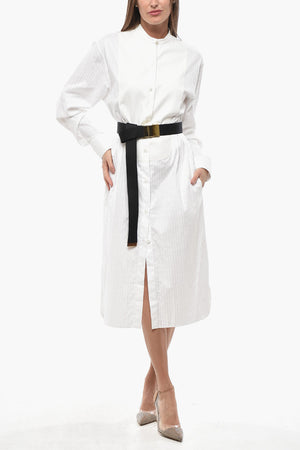 Hemdkleid PLASTRON aus Baumwoll-Jacquard mit Gürtel